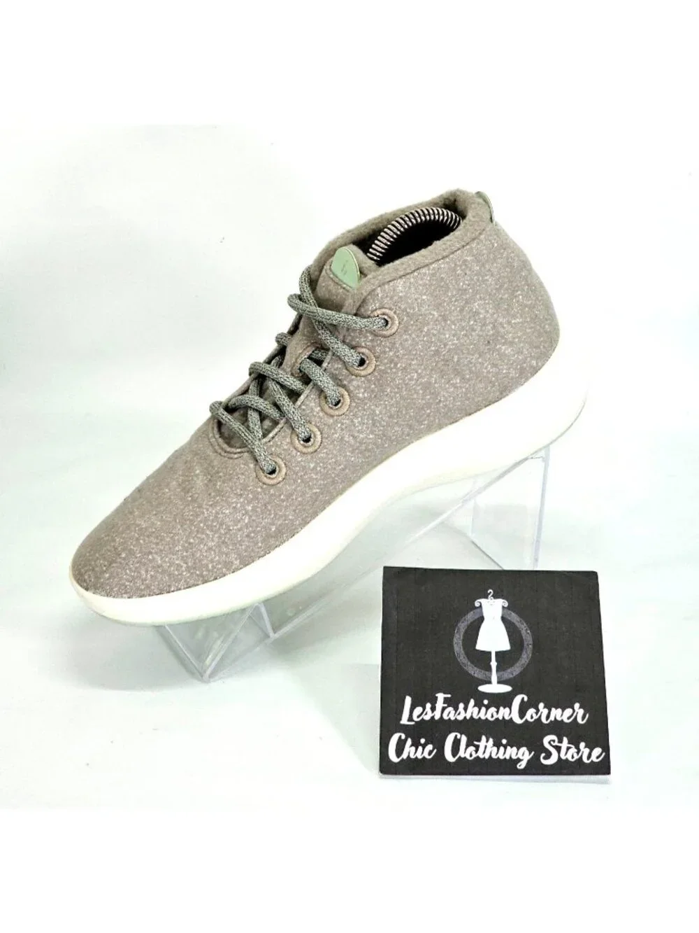 Allbirds Women's Light Gray Lime Heathered Matterhorn Wool Piper Mids Sz 9 1557 - Picture 14 of 15